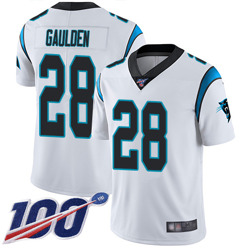 Carolina Panthers Limited White Youth Rashaan Gaulden Road Jersey NFL Football #28 100th Season Vapor Untouchable->carolina panthers->NFL Jersey